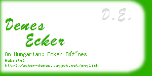 denes ecker business card